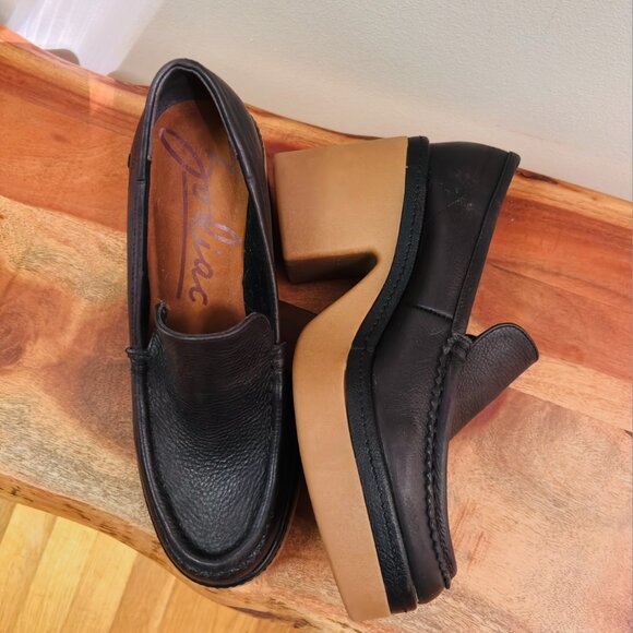 ZODIAC Women's Dorit Slip-ons Platform Black Leather Size 10 - Picture 3 of 4